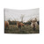 Highland Cow Tapestry - Meadow Sunset Landscape