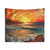 Stained Glass Beach Tapestry with Sunset