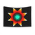 Ojibwe Floral Tapestry with Fire Colors Star Quilt Pattern