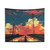 Anime Urban Sunset Tapestry - Featuring a beautiful anime-style landscape with a city skyline and glowing sunset
