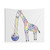 Colorful giraffe smoking tapestry wall art
