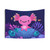Colorful coral axolotl tapestry