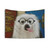 Funny dog tapestry with glasses and tongue out