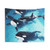 Whale in Blue Ocean Tapestry