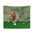 8 Ball Pool Tapestry with Playful Cat