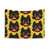 Spooky Black Cat Tapestry with Golden Eyes