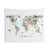 Animal Map of the World Tapestry for Kids