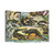 Retro Reptile Tapestry - Vintage Snakes, Lizards, and Dinosaurs Wall Hanging