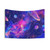 Neon Space Planets Galaxy Tapestry