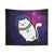 Fat Cat in Space 1 Tapestry - Cosmic Cat Wall Hanging