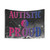 Bisexual Autistic Pride Tapestry featuring galaxy and pride colors