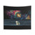 Polar bear in space tapestry for home decor