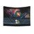 Polar bear in space tapestry for home decor