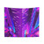 Synthwave Neon City Tapestry - Vibrant Digital Art Wall Hanging