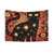 Galaxy Cat Tapestry Wall Hanging with Cosmic Feline Design