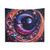 Moonlit Dreams Tapestry featuring a galaxy, crescent moon, and stars