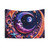 Moonlit Dreams Tapestry featuring a galaxy, crescent moon, and stars