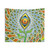 Psychedelic Eye Budding Green Spiral Tapestry
