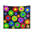 Hippie Flower Daisy Tapestry with Vibrant Retro Spring Pattern