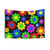 Hippie Flower Daisy Tapestry with Vibrant Retro Spring Pattern