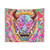 Colorful Sugar Skull Oni Tapestry Wall Hanging