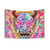 Colorful Sugar Skull Oni Tapestry Wall Hanging