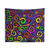 Vibrant rainbow swirls hippie art tapestry