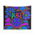 Hippie Flower Power Tapestry with Stars Design