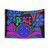 Hippie Flower Power Tapestry with Stars Design
