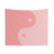 Peach Pink Yin Yang Heart Tapestry Wall Hanging