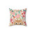 Tabby Cat Floral Decorative Pillow