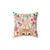 Tabby Cat Floral Decorative Pillow