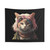 Hippie Cat Tapestry - Vibrant Floral Design with Groovy Feline