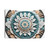 Turquoise Mandala Tapestry with Natural Floral Details