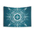 Mandala Teal and White Tapestry - Meditation Wall Art