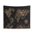 Floral World Map Mandala Gold Tapestry