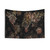 Floral World Map Mandala Gold Tapestry