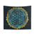 Flower of Life Gold and Blue Texture Glass Tapestry