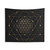 Flower of Life Black and Gold Tapestry