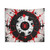 Crimson Inferno Mandala Tapestry - Intense Flame Design Art