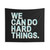 Motivational Blue Watercolor Tapestry - We Can Do Hard Things
