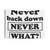 Inspirational Tapestry with Never Back Down Never What Quote