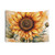 Vibrant Sunflower Watercolor Art Tapestry