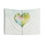 Minimalist heart-shaped leaf watercolor nature art tapestry