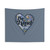 Be Kind Blue Heart Forget Me Not Tapestry