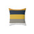 Stylish striped pillow in mustard, grey, and navy colors