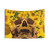 Skull with Sunflowers Tapestry Wall Hanging
