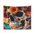 Skull with Flowers Tapestry Wall Art