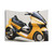 Yellow two-seater motorcycle tapestry