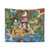 Funny Hand Drawn Cartoon USA Map Tapestry